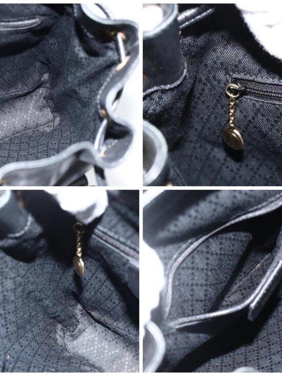 GUCCI Bamboo Backpack Leather Black Gold 003 2034 0030 Auth ka3090 main image 11